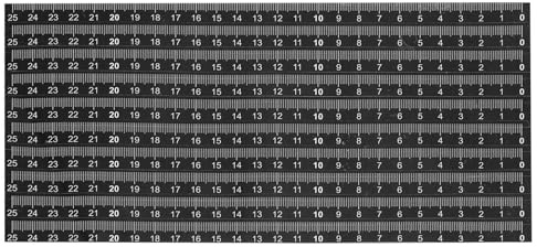 PATIKIL Adhesive Ruler, 10 Pack 25cm Backed Tape Measures Tape Sticker Tape Waterproof for Workbench Sewing Saw Drafting Table,Black Background White Text