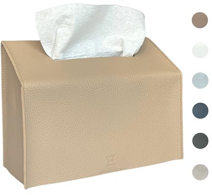 Ästhetischer veganer Lederbezug für Einweg-Papierhandtuchbox, kompatibel mit Kleenex Papierhandtüchern (Beige)