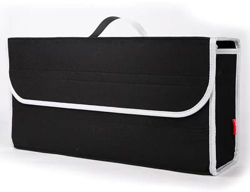 AsrtD für Fiat 500/500E/ 500L/500X/500 Abarth/Croma/Doblo Auto Kofferraum Organizer, Faltbarer Kofferraumtasche mit Tragegriff Wasserdicht Aufbewahrungstasche Zubehör,A/Black