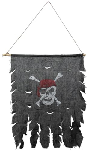 Drapeaux De Pirate, Suspendue Thème Fête Drapeau Pirate Décoration, drapeaux de pirate Motifs tête de mort, Suspension du drapeau pirate 41 * 51cm, Drapeau corsaire avec bandana