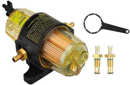MOIKEN Ensemble séparateur Eau-Carburant avec Filtre à Carburant UF-10K avec clé, Compatible avec Le Moteur Hors-Bord Tohatsu Mercury