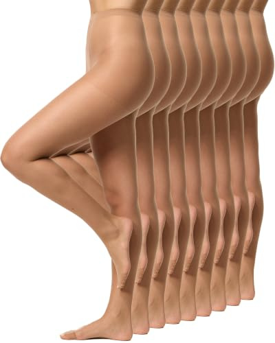 Nur Die Damen 9er Pack die Passt Strumpfhose 20 Den Transparente Matte Feinstrumpfhose Verstärkte Fußspitze & Hosenteil Damen Strumpfhosen (9er Pack)