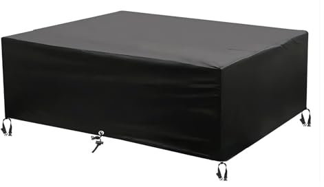 HYFBH Gartenmöbel Abdeckung Winterfest Schwarz, 140x80x35cm/LxWxH Abdeckungen für Gartenmöbel Schutzhülle Gartenmöbel, Plane für Gartentisch Lounge Abdeckung Terrassenmöbel Abdeckplane Gartenmöbel