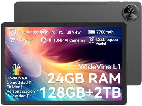 OSCAL 2025 Newest AI Tablet Android 14｜4G LTE Dual SIM｜24GB RAM+128GB ROM｜11 Pollici 120Hz｜7700mAh｜Widevine L1 FHD｜Doppia Fotocamera｜GPS｜Custodia｜PC2.0