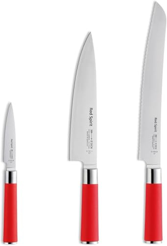 F. DICK Red Spirit - Kochmesser Set (für Profi- und Hobbyköche, 3er Set, 56 HRC, einfache Reinigung) 81774400