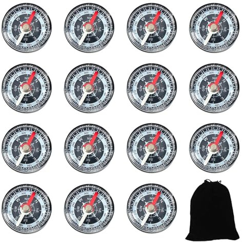 Lot de 15 boussoles et 1 sac de rangement, boussole miniature, mini boussole pour enfants, articles de plein air