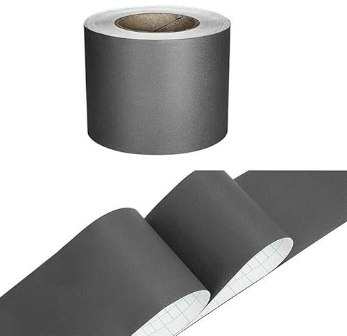 Tapete BordüRe 2 Stil Selbstklebende Wandrandaufkleber for Küchen, Badezimmer und Büros, Wandleisten, Vinyl-Aufkleber FüR Eckendekor(Matt Dark Gray)