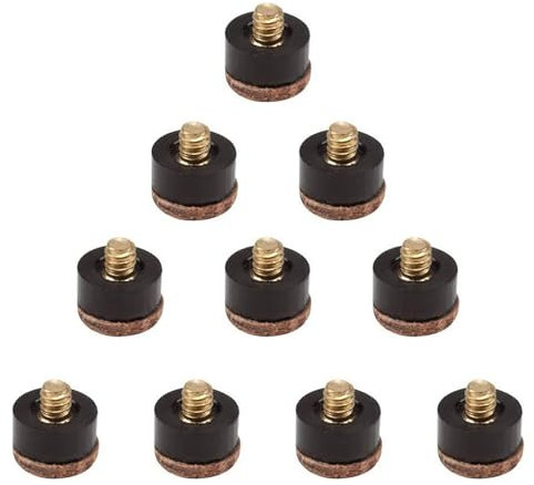XAGMODSHN 10 Stück Billardqueue-Spitze aus Hartleder, Schraubspitze, Ersatzqueue, harte Spitze, Billard-Zubehör für Pool-Queue und