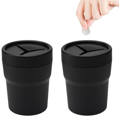 ZMDMAH 2 Mini Porte-Stylos en PVC Noir pour Poubelle de Voiture, Porte-Monnaie de Voiture Porte-Monnaie Universel pour Automobiles, Poubelle De Voiture Multifonctionnelle Mini-Stylo Support de Pièces