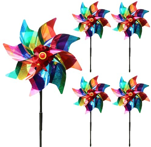 Cfcyhla Bird Scarers Windmills For Garden,Multicolour Reflective Bird Deterrent Windmill Pigeon Deterrent Windmills to Keep Birds Away From Your House,Window,Garden,Farm