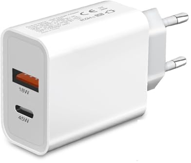 Chargeur USB C, 45W Prise USB Rapide pour iPhone 16 15 14 13 12 11 Plus Pro Max Samsung Chargeur Rapide 4-Port Multiple Charge us b avec PD et QC3.0 Type C Secteur Mural Alimentation Adaptateur
