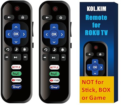 Replacement-Remote-Control for Roku-TV, Compatible for TCL Roku/Hisense Roku/Onn Roku/Philips Roku Smart TVs(Not for Roku Stick and Box) Pack of 2