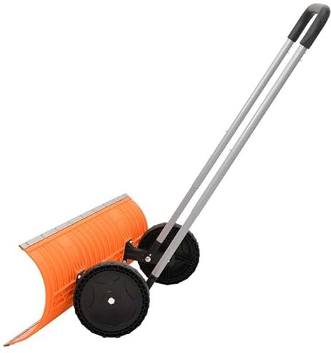 Pala da neve con manico telescopico, in acciaio da 96 cm, per un'efficace eliminazione della neve, arancione, durevole e stabile per un facile spazio | Ideale per marciapiedi e vialetti