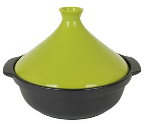 Moroccan mini ceramic tagine cooking pot, small – ideal for, braising and as a stovetop slow cooker, green(Grün,S)