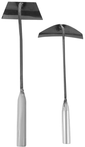 VILLCASE 2 pezzi Zappe da Giardino in Acciaio Temprato Leggere e Portatili per Diserbo Scavare e Coltivare Orto Lama Affilata e Resistente per Uso Domestico e Allentamento Terreno Outdoor