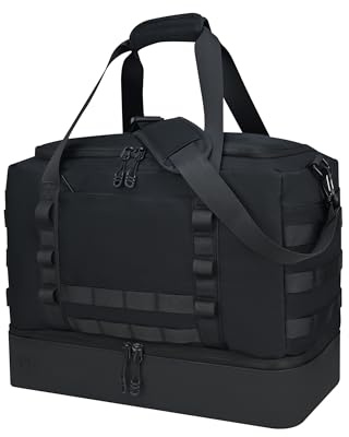 SVOLTA Taktische Reisetasche mit Schuhfach und Nassfach 32L Herren Schwarz | Große Sporttasche wasserabweisend, gepolstertes Laptopfach, Nassfach wasserdicht - Weekender, Duffle Bag, Gym Bag