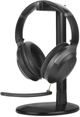 Avantalk Aria Podio 3 – Auriculares Inalámbricos Bluetooth Multipunto con Micrófono Antiruido Desmontable & Sidetone para Llamadas Claras, PC & teléfono, Sonido EQ, Cascos Batería 55h, Base de Carga