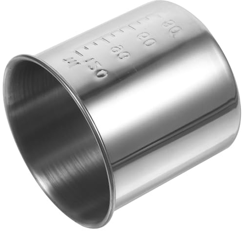 Acero Taza Medidora Inoxidable Escala 120ml de Arroz | Medición Precisa para Arroz y Líquidos, Uso en Cocina y Repostería, Acabado Plata