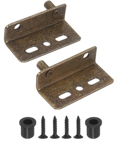 QUARKZMAN Cerniera A Snodo 40 x 18 mm Cerniere Pesanti In Ferro Bronzo | 1Set, Con Perni Nascosti E Kit Di Bussola, Per Mobili Armadi Porte In Legno