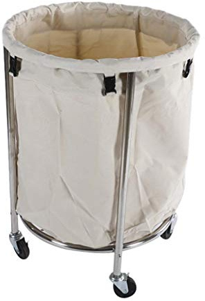 MFRELMNZG Stainless Steel Cleaning Trolley - Thick Cylindrical Glass Storage Cart for Hotels & Auto - Work Cart with Stylish Design Dimensions: M-53x53x81cm