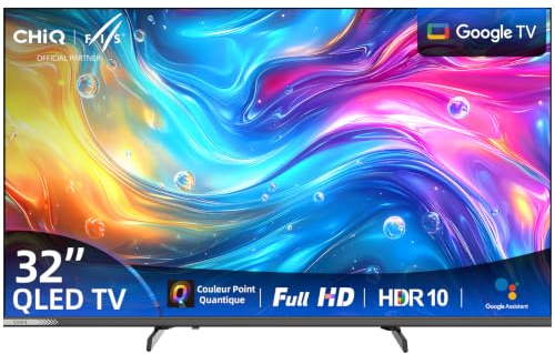 CHiQ L32QST 32 Pulgadas QLED Smart TV, Google TV, Dolby Audio,HDR10 & HLG