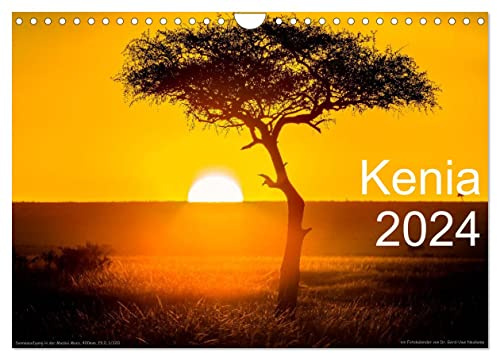 Kenia 2024 (Wandkalender 2024 DIN A4 quer), CALVENDO Monatskalender: Tiere und Landschaften in Kenia (CALVENDO Natur)