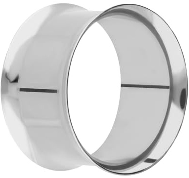 Treuheld® Edelstahl Flesh Tunnel - Silber - Dünn - 35 Größen