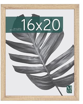 MCS Studio Gallery 41x51 cm (16x20 in) Poster Frame Natural Woodgrain, Vertical & Horizontal Wall Hanging Large Picture Frame for Photos, Posters & Art Prints (1-Pack)
