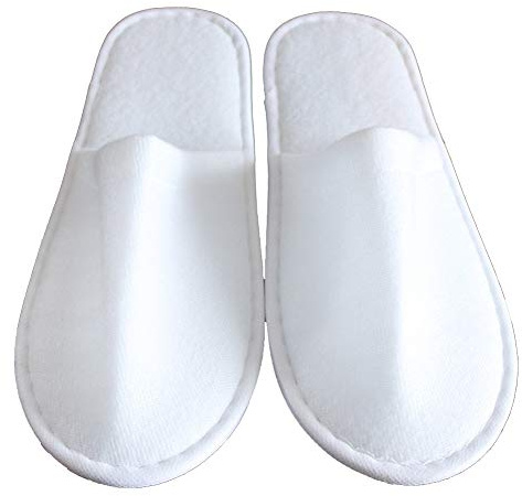 Uni-Wert 10 par engångstofflor SPA hotelltofflor unisex vuxna engångstofflor frottétofflor, Vit, 37/44 EU