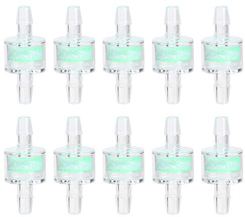 GLOGLOW Check Valves, 10PCS Plastic ABS Green Aquarium Silicone Tube Filter Fish Hose Cleaning Filtration Aquarium Air Pump Accessories(8mm)