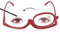 Agatige Magnifying Makeup Glasses, Single Lens Makeup Reading Glasses Magnifying Flip Down Cosmetic Readers Glasses for Women (Red)(+2.50)