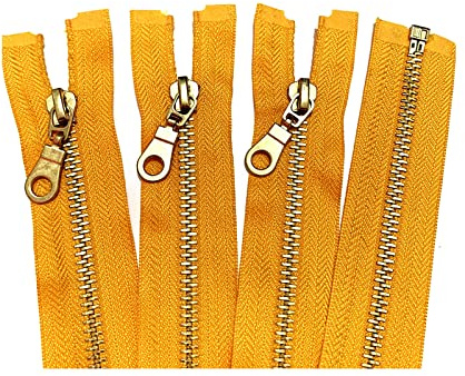 Elegantyl 2 Stück 5# 30-60cm Messing Metall Reißverschluss Open Tail Reißverschluss für DIY Nähzubehör, 60cm
