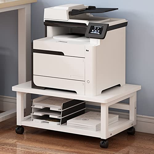Doorhighpeak Support de Machine sous Le Bureau Chariot d'étagère pour imprimante Mobile, Support de Table pour imprimante à roulettes avec Roues pivotantes, étagères de Rangement polyvalentes