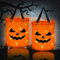 HIQE-FL Borsa Zucca Halloween,2 Pezzi LED Sacchetto di Caramelle di Halloween,6 Adesivi Luminosi,Borsa per Dolcetti con Luce LED,Riutilizzabile,Festa per Bambini