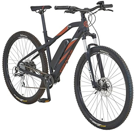 PROPHETE Graveler E-MTB 29 – 250W Hinterradmotor, 100 km Reichweite, 8-Gang Kettenschaltung, hydraulische Scheibenbremsen, SUNTOUR Federgabel, 29 Continental Reifen, schwarz