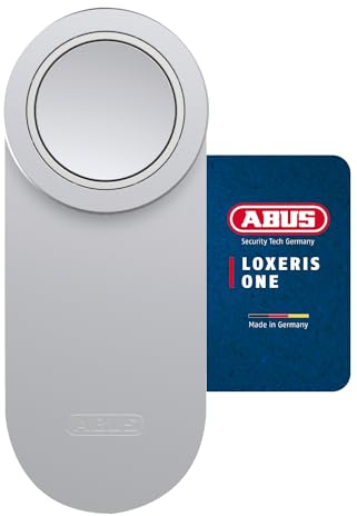 ABUS Türschlossantrieb LOXERIS One - smartes Öffnen und Schließen der Eingangstür per App - elektronisches Türschloss mit Zugangskontrolle - batteriebetriebenes Smart Lock ohne Kabelziehen - Silber