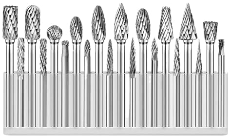 Aqxymju Hartmetall Grat Set Die Grinder Dreh Werkzeug Raspel for Holz Carving Bits Metall Schleifen Gravur Schneiden Trimmen Portierung (Size : 20pcs Double Cut)