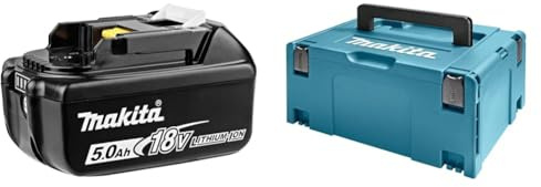 Makita Genuine 197280-8 BL1850B 18V 5.0 Ah Li-ion Battery & 821551-8 Makpac Connector Case Type 3