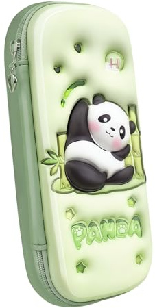 LJCZKA Panda Federmäppchen mit Reißverschluss für Mädchen Jungen, Kawaii Federtasche Große Kapazität für Büro Hochschule Schule