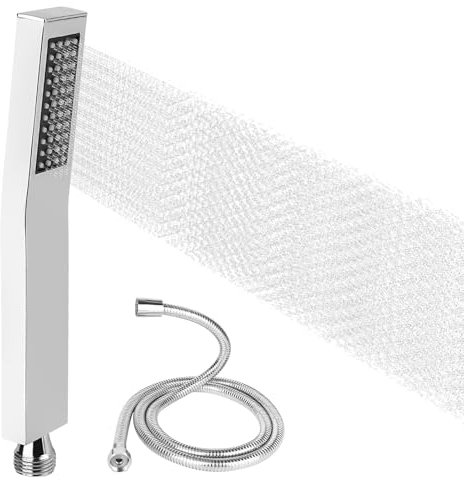 Doccino per Doccia con 1.5m Tubo, G1/2 Soffione Doccia con Ugello in Silicone Autopulente con Funzione Anticalcare, per il Bagno