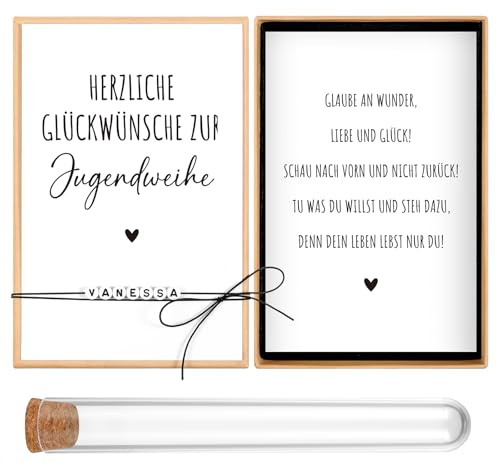 Namalu Juego de Regalo de Dedicación de los Jóvenes Obsequios de Dinero Personalizados que Incluyen Cuentas con Letras, Tarjeta de Confirmación, Tubo de Ensayo, Banda Elástica y Caja de Regalo