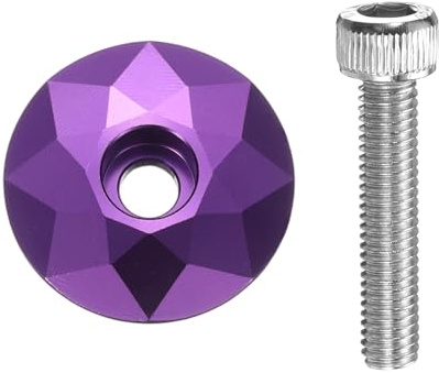 QUARKZMAN 2Pcs Copertura Superiore Attacco Manubrio Bicicletta Viola | 1-1/4 31.8mm Diametro Esterno, Con Vite M6, Per Mountain Bike Bici, Lega Alluminio