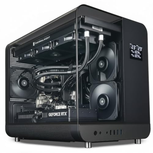ionz Gaming Desktop PC, Ryzen 7 9800X3D, Nvidia RTX 5080, 32GB DDR5 RAM, 2TB NVMe SSD, Windows 11, 1000W 80+ PSU, LED Live Display - Black - Aviator