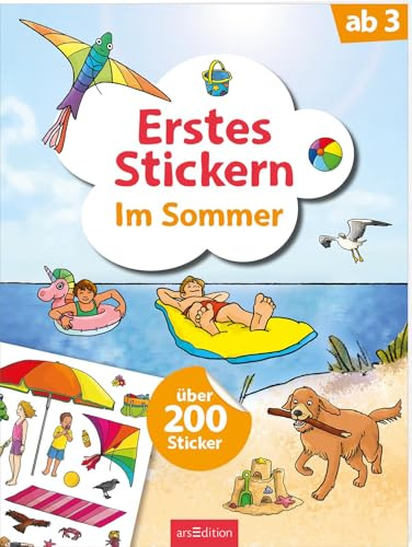 Erstes Stickern – Im Sommer: Über 200 Sticker | Erstes Stickerheft für Kindergartenkinder ab 3 Jahren