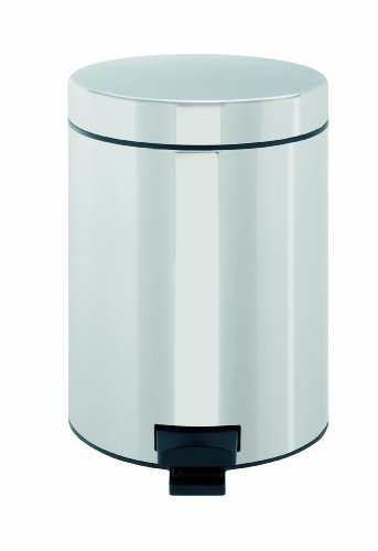Brabantia Pedal Bin with Plastic Inner Bucket, 5 L - Brilliant Steel
