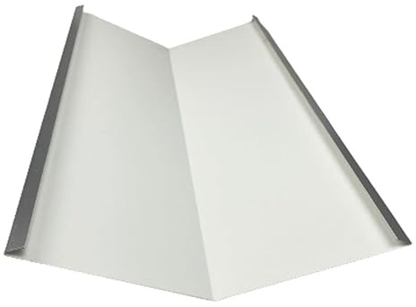 Kehlbleche 2 m lang Aluminium farbig 0,8 mm (klein, Weiß RAL 9010)