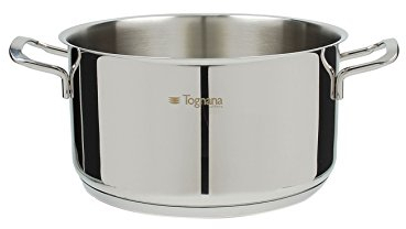 Tognana Vanitosa Casseruola da 22 cm con 2 Manici, Acciaio Inossidabile, Argento