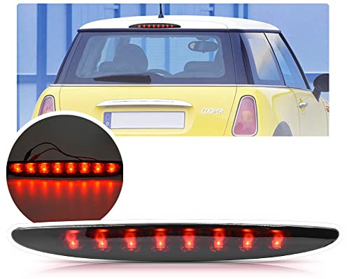 NSLUMO LED-3. Bremsleuchte für M/INI C/OOPER R50 2001-2006 R53 C/OOPER S | 2002-2006 Hatchback außer R52 getönte Linse rot hoch hochgesetzt Stopp Leuchte direkter Ersatz fehlerfrei Plug-and-Play 1PC