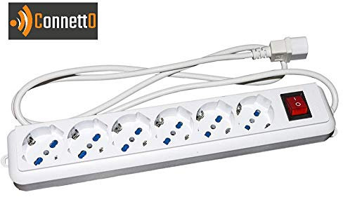 MULTIPRESA CONNETTO per Gruppi di CONTINUITA' con 6 Prese TRIPOLARI 10/16A Spina IEC C14