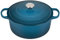 Le Creuset Evolution Cocotte de hierro fundido con tapa, Redonda, Pomo de acero inoxidable, ⌀ 28 cm, 6,7 L, Azul Deep Teal,21177286422430